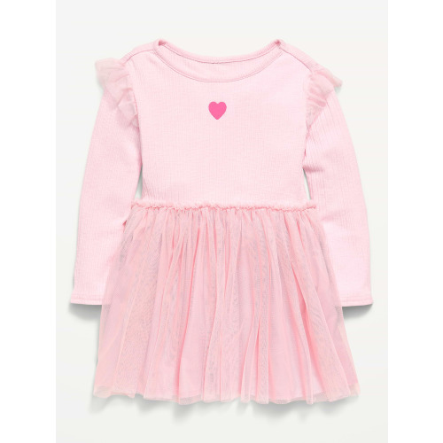 Long-Sleeve Fit and Flare Tutu Dress for Toddler Girls