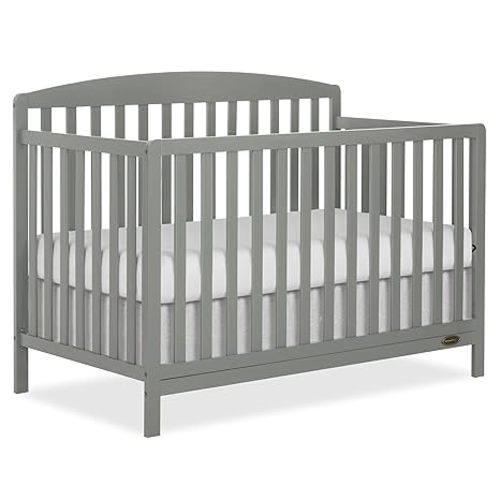 Dream On Me Odelle 5-in-1 Convertible Full-Size Baby Crib in Sea Grass, GreenGuard Gold & JPMA Converts to Toddler, Day & Full-Size Bed, Sustainable Pinewood, 3 Mattress Heights