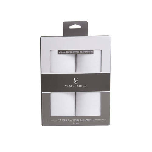 Venice Child Bamboo Bassinet Sheets - 2 pack in Off White