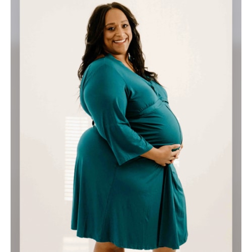 Lila Labor & Postpartum Gown in Deep Teal