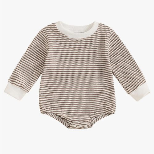 VISGOGO Unisex Baby Boy Girl Romper Waffle Newborn Infant Onesie Clothes Long Sleeve Bubble Oversized Romper Bodysuit Top