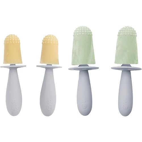 Popsicle Bundle (Pewter) Popsicle Mold Set for Infants (4 Months+) and Older Toddlers (24 Months+) Baby + Toddler Essentials