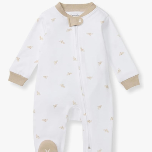 Burt's Bees Baby Boys Sleep and Play PJs, 100% Organic Cotton One-Piece Zip Front Romper Jumpsuit Pajamas