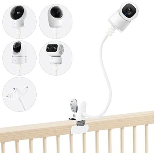 Baby Monitor Mount Holder Compatible with eufy Security Indoor Cam E30/C210/C220/E21/E20/E220/S350, Spaceview E110, Spaceview Pro E210, Spaceview S, T8417 /T8360, 16" Flexible Clip Mount