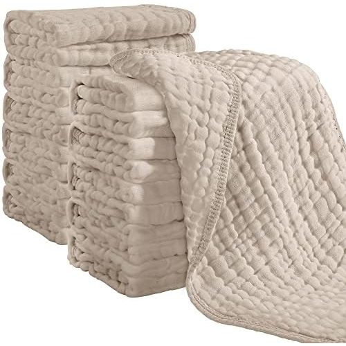 Looxii Muslin Baby Burp Cloths, Absorbent Brup Rags 12 Pack Set for Baby