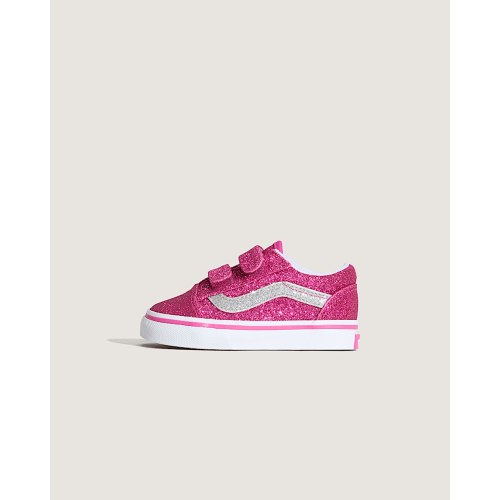 Toddler Old Skool V Shoe in Glitter Raspberry Rose Pink | Vans