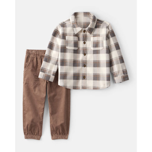 Toddler Boy Plaid Long-Sleeve Tee & Pant Set - Carter's | Carter's