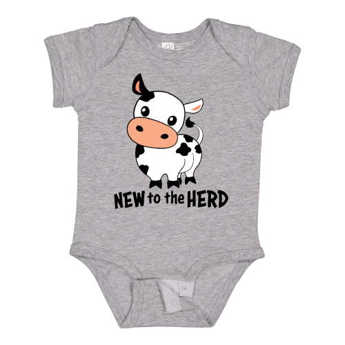 Inktastic Newborn Infant Baby Bodysuit, Cute Cow Design, Unisex, Easy Snap Closure