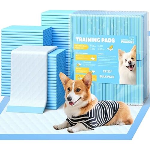 Powools 150-Pack Large Puppy Pads - 22'' x 22'' Pee Pads for Dogs Potty Training with Leak-Proof Quick-Dry Design, 6-Layer Dog Pads Large, Blue