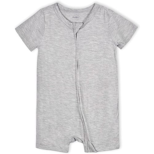 Gerber Unisex Baby Buttery Soft Short Sleeve Romper with Viscose Made from Eucalyptus