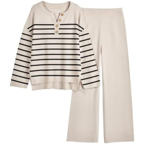 LILLUSORY Women's 2 Piece Lounge Sets Oversized Slouchy Matching Cozy Knit Sets