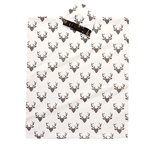 IWOKA Soft Newborn Baby Deer Print Blanket Bedding Blanket Wrap Swaddle Blanket Bath Towel+Hat
