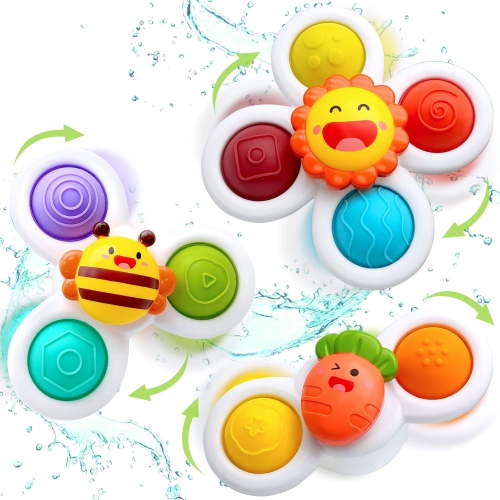 Suction Cup Spinner Toys for Toddlers 1-3 – 3-Piece Sensory Spinning Tops Set for Bath, Highchair & Table – Fun Fine Motor Skill Development - Walmart.ca