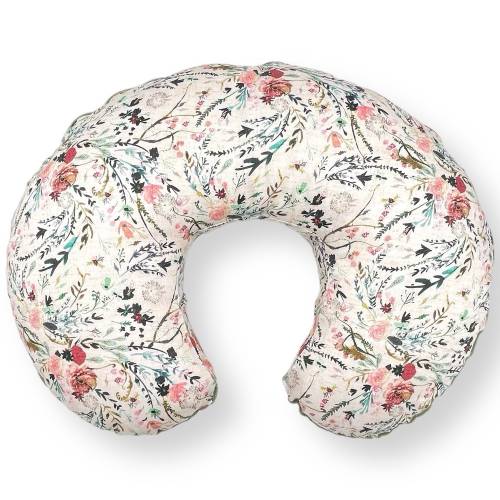 Nursing Pillow Cover- FABLE FLORAL- floral baby pillow cover- nursing cover- girl baby bedding- boho floral- breastfeeding- blush- romantic