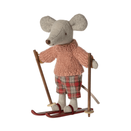 Winter Mouse with Ski Set, Big Sister - Maileg USA