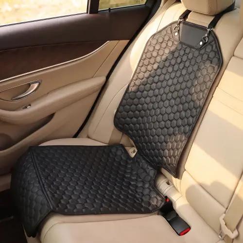 Car Seat Protector Mat  |  Black “Hexy” by Owleys