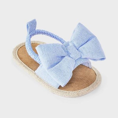 Baby Girls' Chambray Puff Bow Sandals - Cloud Island™ Blue 9-12M