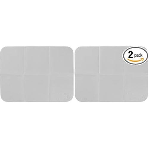 Ubbi On-the-Go Diaper Changing Baby Mat, Soft and Comfortable Diaper Bag Accessory Must Have for Newborns, Easy to Clean, Portable Folding Pad, Baby Traveling Accessories, Gray (Pack of 2)