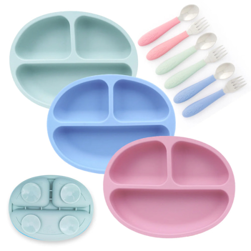 Silicone Suction Plate + Cutlery