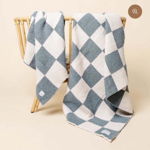 Chenille Blanket - Ocean Check - Small