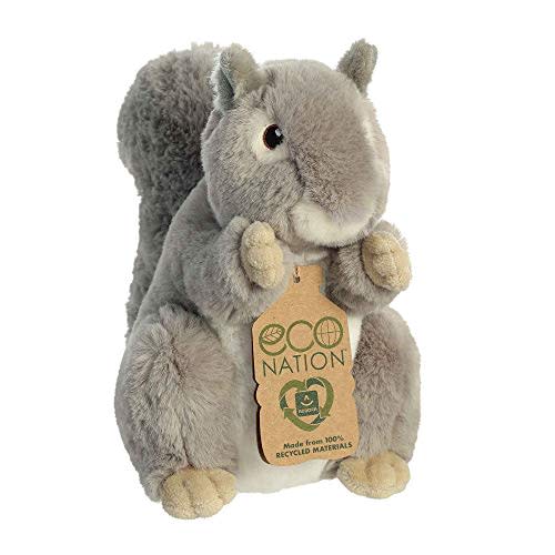 Aurora® Responsibly Made Eco Nation™ Squirrel Stuffed Animal - Ideal for Playtime Adventures - Perfect for Birthdays or Just Because - Gray 8 Inches