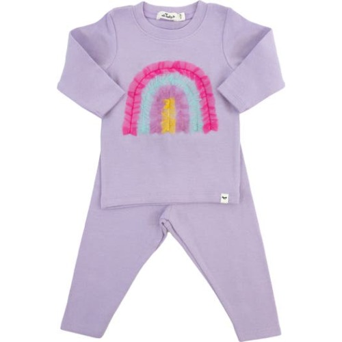 Bright Tulle Rainbow Applique Two Piece Set, 0-3M