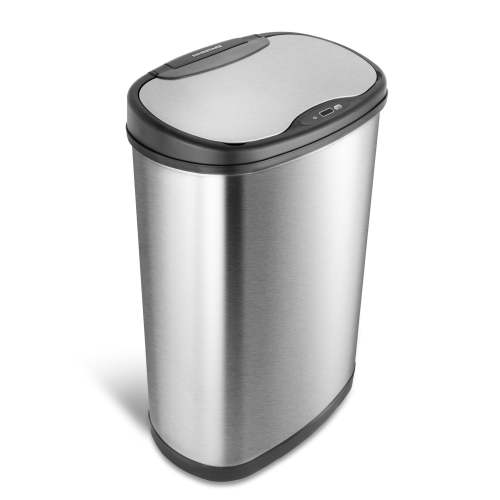 Nine Stars Touchless 13.2 Gallon Trash Can with Automatic Lid, Stainless Steel