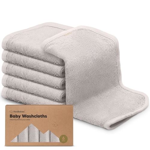 6-Pack Baby Washcloths - Soft Viscose Derived from Bamboo Washcloth, Baby Wash Cloths, Baby Wash Cloth for Newborn, Kids, Bath Baby Towels, Face Towel, Face Cloths for Washing Face(Heather)