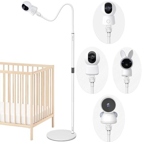 Upgraded Baby Monitor Floor Stand Holder Mount Compactible with Babysense HDS2 / Max View and Pro/Prisma Baby Cameras Holder Adjustable Height Baby Camera Floor Stand Flexible Baby Cameras Holder