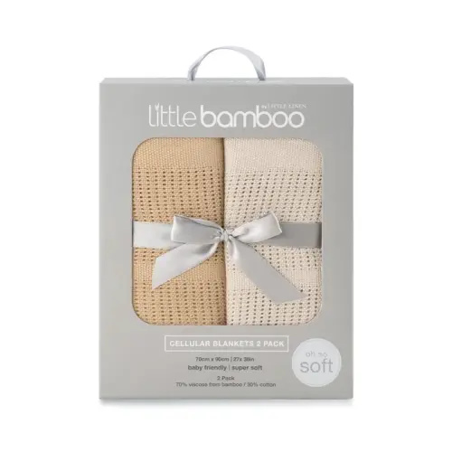 Little Bamboo 2 Pack Cellular Blanket Iced Coffee | Baby Bunting AU