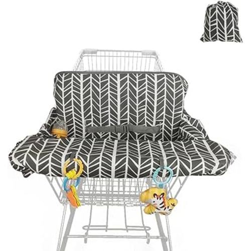 Shopping cart Cover for Baby, high Chair Cover with Detachable Storage Bag, Black