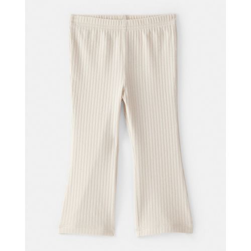 Baby Girl Rib Pull-On Stretch Flare Leggings - Cream | Carter's