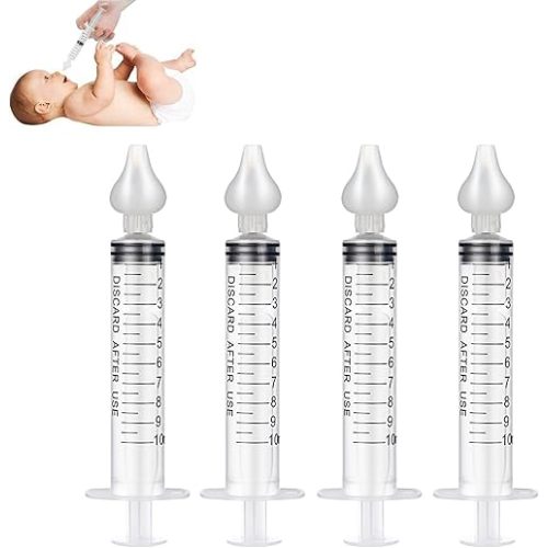 Baby Nasal Aspirator, Sinus Rinse System Professional Baby Nasal Irrigator- Portable Infant Nose Cleaner Quick Rinse Device for Newborn Infants Kids Children- BPA Free More Convenient, 4 Packs 1