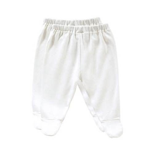 giggle Better Basics Footed Pants - Set of 2 (Organic Cotton), Ivory