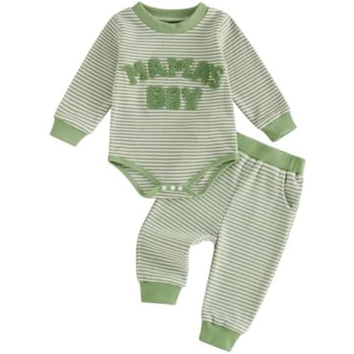 Baby Boy Fall Clothes Mamas Boy Long Sleeve Romper and Pants Set