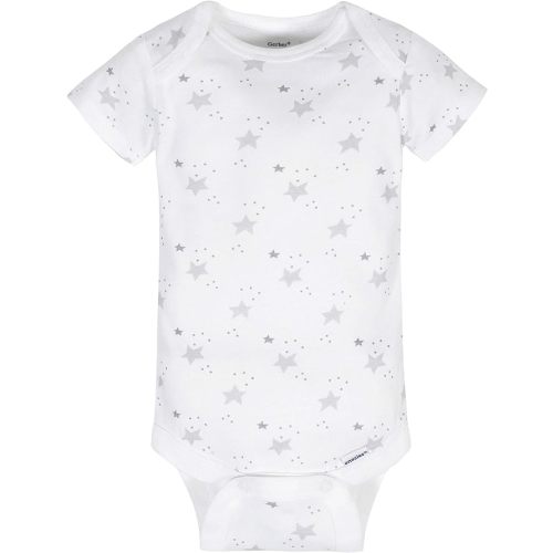 Gerber Unisex-Baby 8-Pack Short Sleeve Onesies Bodysuits - 3-6 Months - Sheep Grey