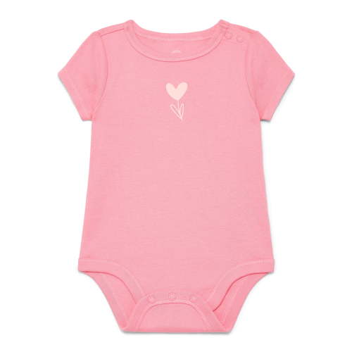 Wonder Nation Baby Girls Bodysuit with Short Sleeves, Sizes 0-24 Months