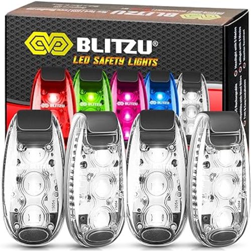 4 Pack LED Safety Light, Clip on Reflective Gear Lights for Walking at Night, Running, Jogging, High Visibility Strobe Light Accessories for Runners, Kids, Hiking, Kayak, Cycling, Camping, Boat
