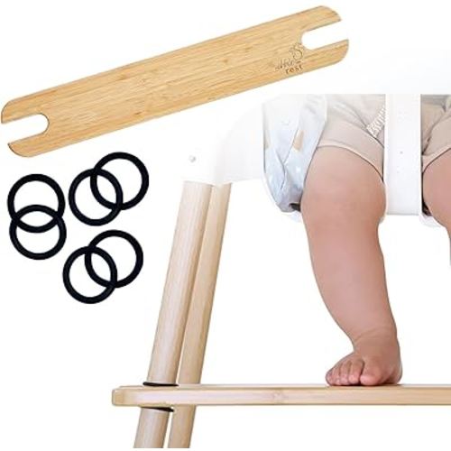 Nibble and Rest Woodsi Footsi Highchair Footrest for IKEA Antilop, Bamboo Wooden Footrest, Height Adjustable, High Chair Accessories,Suitable Footstool with Rounded Corners