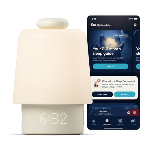 Hatch Baby Sound Machine, Night Light | Hatch Baby Model | Sleep Support | Registry Essential, Routine Builder, Time-to-Rise Alarm Clock, White Noise, Nursery Stories, Toddler Kids (Wi-Fi), Putty