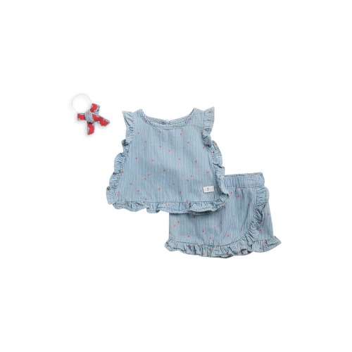 Stripe Cotton Tank, Skirt & Bow Set (Women) | Nordstromrack