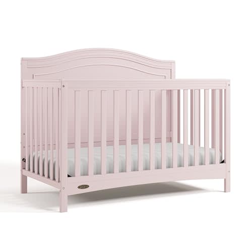 Graco Paris 4-in-1 Convertible Crib – GREENGUARD Gold Certified, Converts to Toddler Bed and Daybed, Fits Standard Full-Size Crib Mattress, Adjustable Mattress Support Base (Blush)