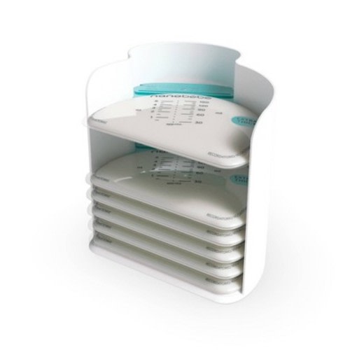 Nanobebe 25 Breast Milk Storage Bags And Organizer - White
