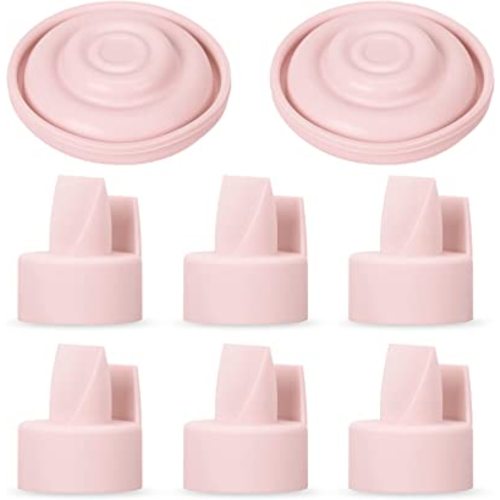 Papablic Duckbill Valves for Spectra S1 S2 9 Plus, Replaceable Valves for Spectra Duckbill Valves Compatible with Pump Parts, BPA/DEHP Free (Pink(6+2))