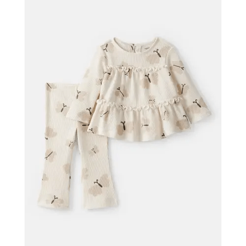 Baby Girl Butterfly Top & Pant Set - Cream | Carter's