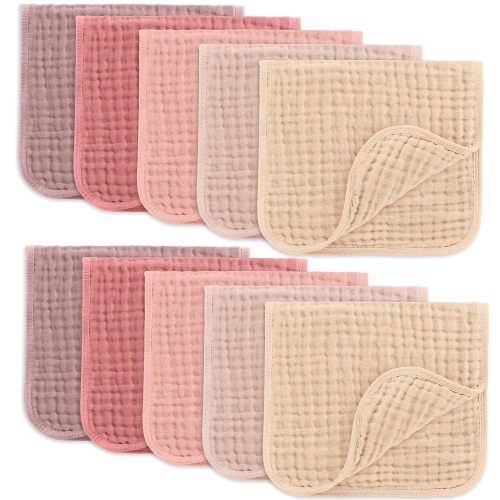 6-Layer Muslin Burp Cloths Set - Multicolor