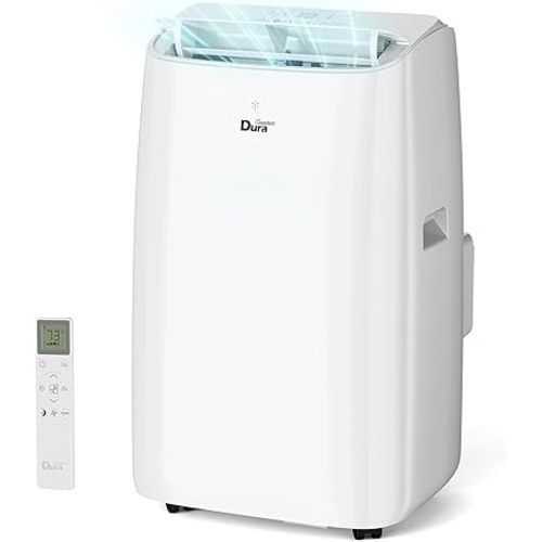 DuraComfort Portable Air Conditioner, Dual Motors AC (14,000 BTU ASHRAE) 10000 BTU SACC Cools Up to 450 Sq.Ft, with Window Kit for Easy Installation,White