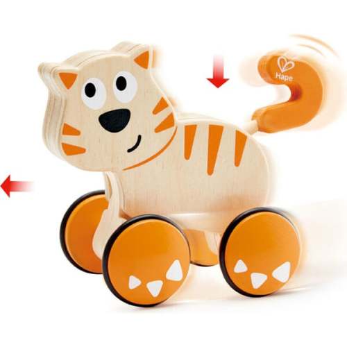 Dante Wooden Cat Push & Go Release Toy, Baby & Toddler - Hape | Maisonette