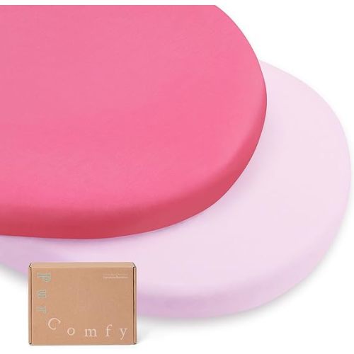Supersoft Fitted Bassinet Sheets, Premium Bamboo Viscose Cradle Sheets, Streachy Hypoallergenic Breathable Moses Basket Oval Rectangle Pad/Mattress Universal Fit for Halo, Dream on Me, 2-Pack