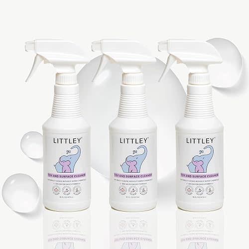Littley Toy & Surface Cleaner | 3 Pack | Alcohol-Free HOCl Spray for Baby Toys & High-Touch Surfaces | Fragrance-Free Formula | Gentle Cleaning for Everyday Messes | 16 oz